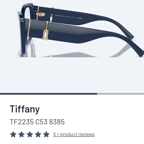 Tiffany. Co TF2235 Square Eyeglasses 8385-Spectrum
Blue with gold tone in EUC. - Picture 5 of 17